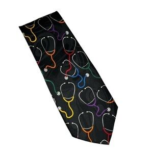 Doctor Stethoscope necktie men’s multicolor tie physician hospital DR